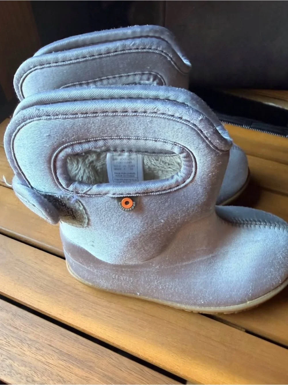 Kids Cozy Bogs Winter Boots - Light Gray